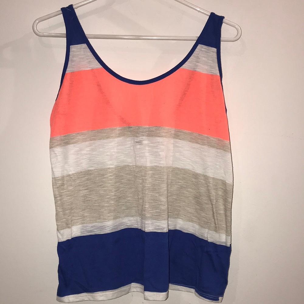 Aqua brand neon striped scoop tank